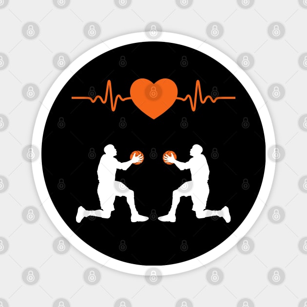 Funny Basketball Heartbeat Shirt For Basketball Player Magnet by Tesszero